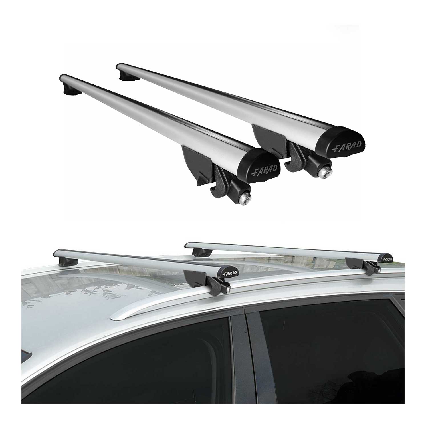 Barres de toit transversales pour Ford Edge 2016-2020 2 pcs en Alu gris TÜV ABE