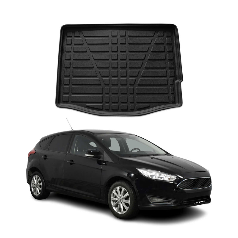 Tapis de Coffre pour Ford Focus mk3 2011-2018 5Portes en TPE Noir