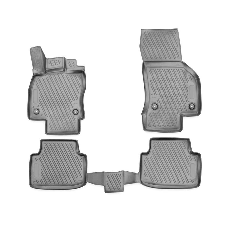 Tapis de sol pour VW Passat B8 2014-2024 en caoutchouc TPE 3D Gris 4Pcs