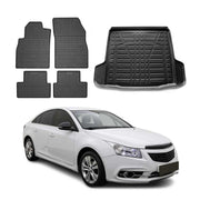 Kit Tapis de sol et coffre pour Chevrolet Cruze 2008-2016 Berline TPE Noir