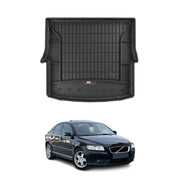 Tapis De Coffre pour Volvo S40 Berline 2004-2012 TPE Noir 1 Pcs