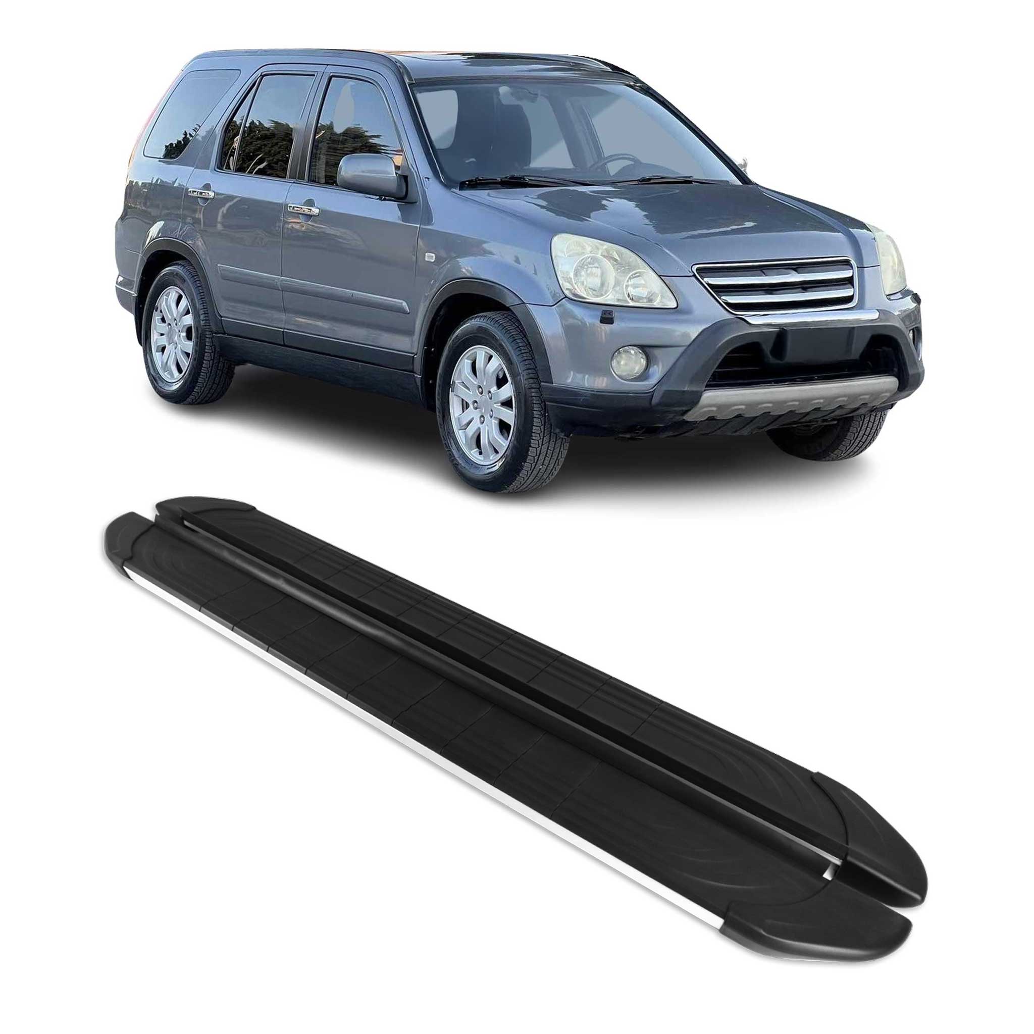 Marchepieds Latéraux pédale pour Honda CR-V 2002-2006 Aluminium Gris Noir 2Pcs