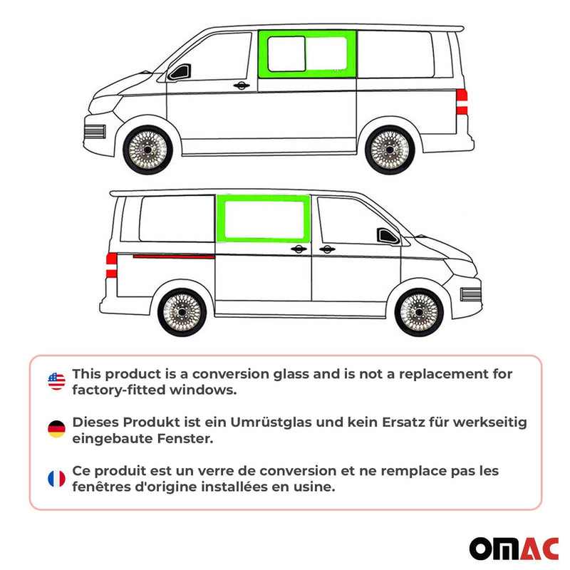 Vitre de Porte pour VW T6 T6.1 Transporter 2015-2024 Coulissante Gauche Droite