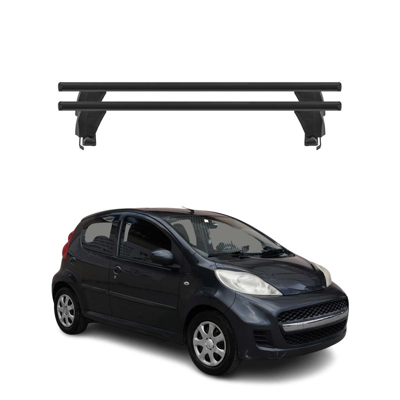 Menabo Barres de toit Transversales pour Peugeot 107 2005-2014 Alu Noir 2x ABE