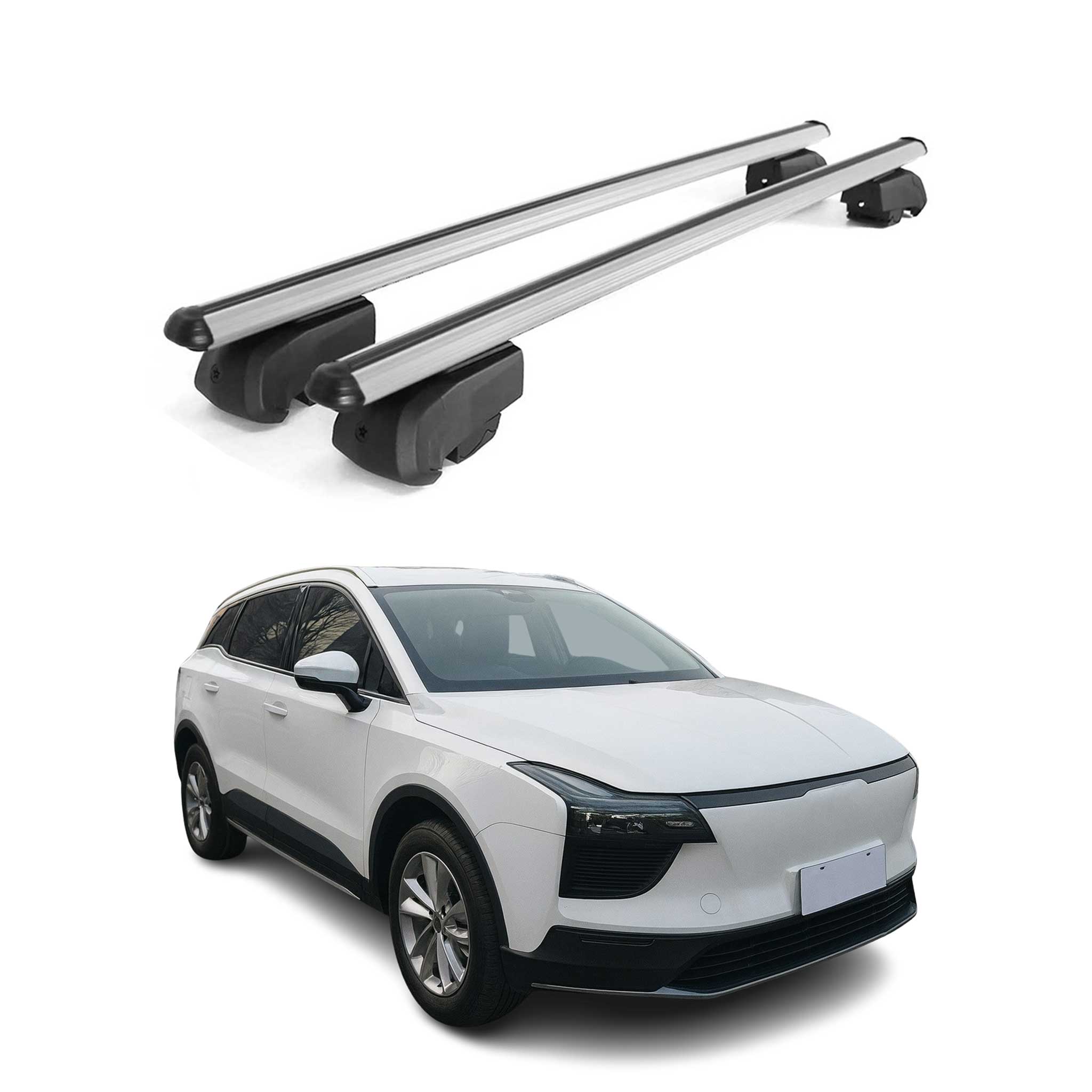 Barres de toit Transversales pour Aiways U5 2020-2023 Aluminium Gris ABE