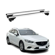 Barres de toit Transversales pour Mazda6 mk3 2012-2025 Aluminium Argent
