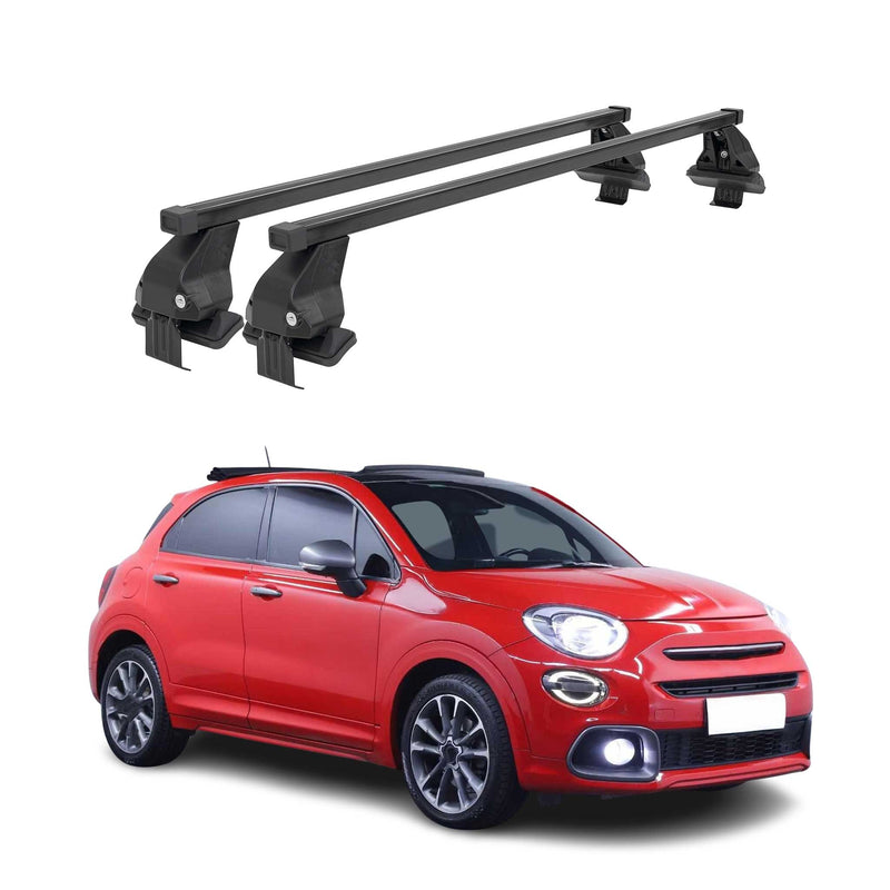 Barres Transversales Menabo pour Fiat 500X 2015-2024 Noir
