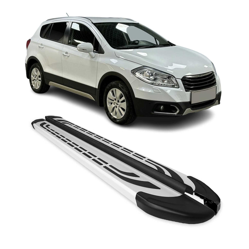Marchepieds Latéraux pédale pour Suzuki S-Cross 2013-2020 Aluminium Gris 2Pcs