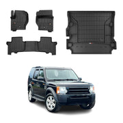Kit Tapis de Sol et Coffre pour Land Rover Discovery LR3 2004-2009 Noir TPE
