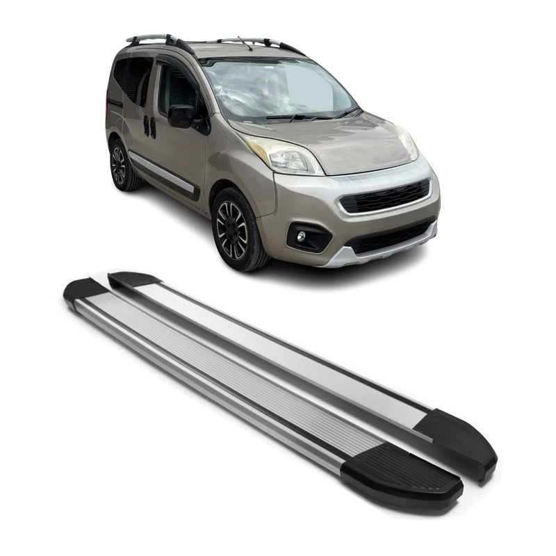 Marchepieds Latéraux pédale pour Fiat Qubo 2007-2021 Aluminium Argent 2Pcs