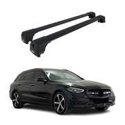 Barres De Toit Transversales pour Mercedes Classe C S206 2021-2026 Alu Noir 2Pcs