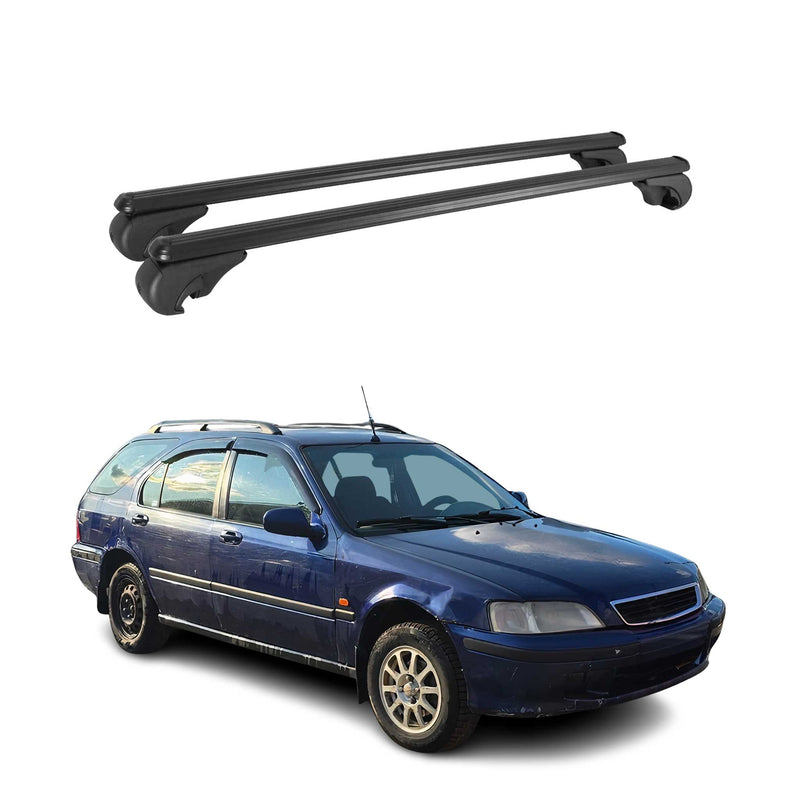Barres de toit Transversales pour Honda Civic 1997-2000 Break Aluminium Noir