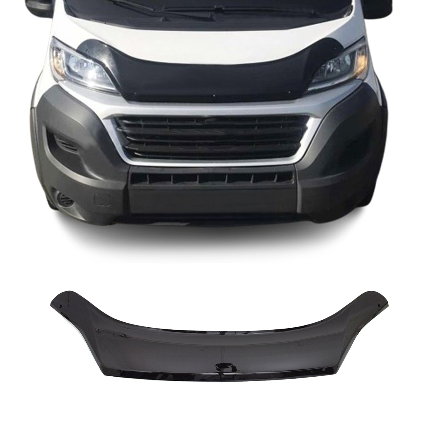Deflecteurs d'air capot de voiture pour Fiat Ducato 2014-2026 Acrylique Noir