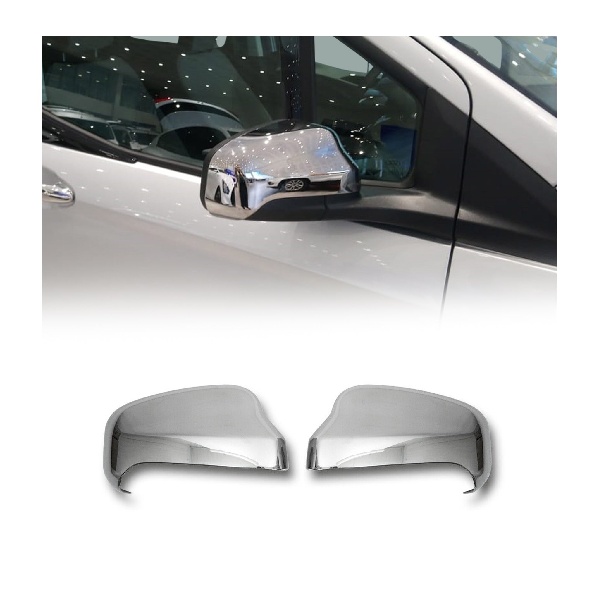 Coques de Rétroviseurs pour Ford Transit Tourneo Courier 2018-2022 en ABS Argent