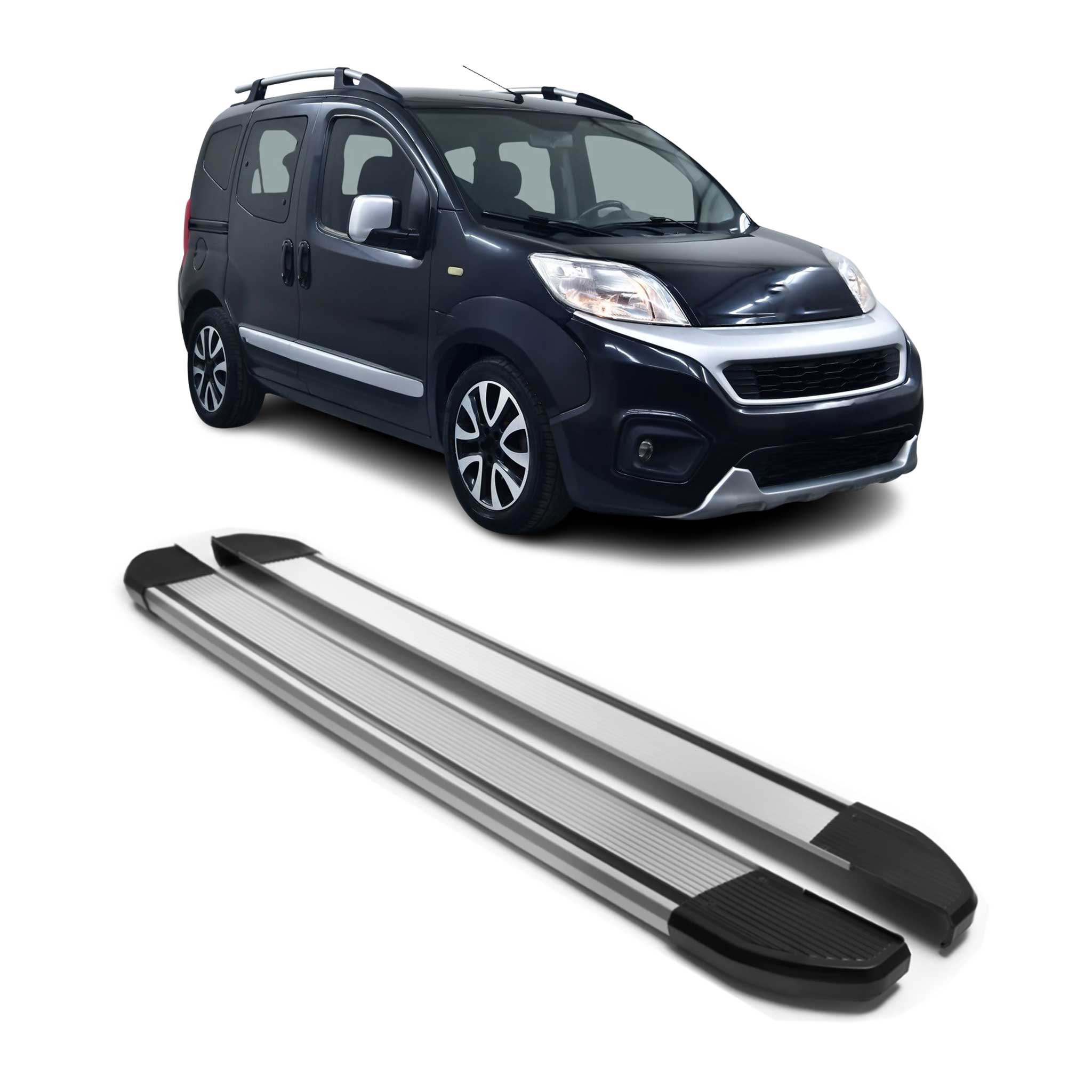 Marchepieds Latéraux pédale pour Fiat Fiorino 2007-2021 Argent Aluminium 2Pcs