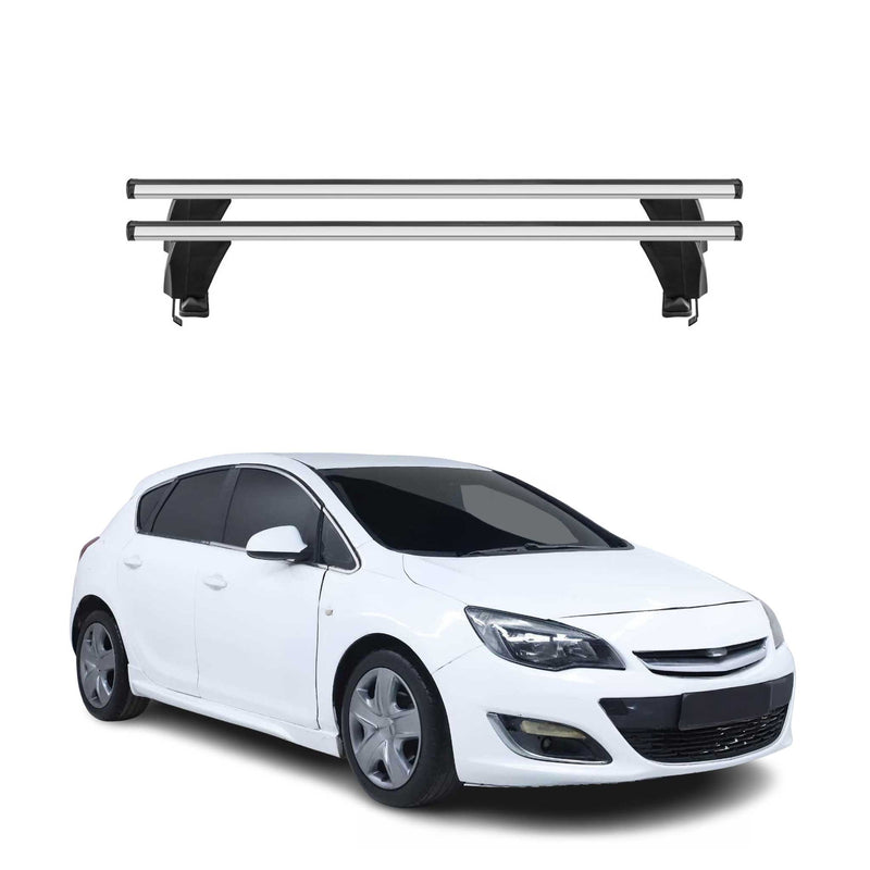 Menabo Barres de toit Transversales pour Opel Astra J 2010-2016 Gris ABE 2x