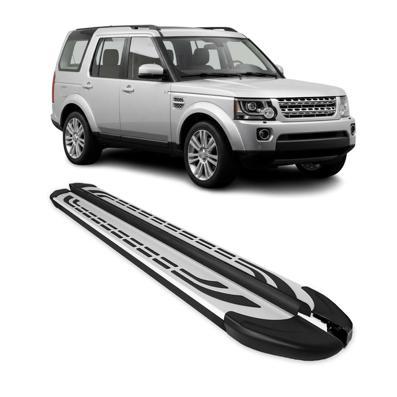 Marchepieds Latéraux pour Land Rover Discovery IV 2009-2018 Aluminium Gris Noir