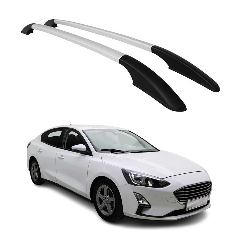 Barres de toit longitudinales pour Ford Focus 2018-2021 en Alu gris