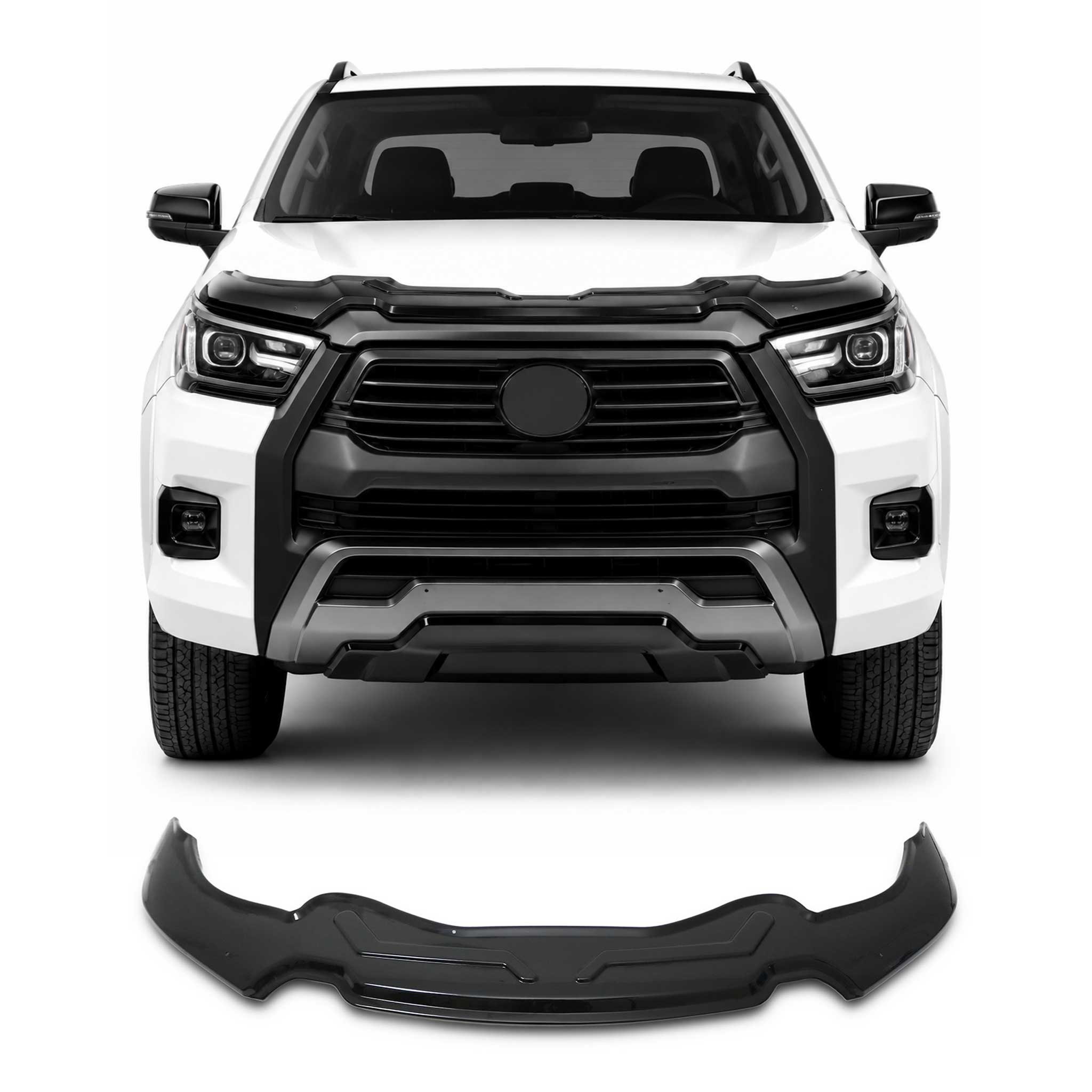 Déflecteur De Capot pour Toyota Hilux Pk 2020-2026 Chauve-souris Noir en ABS