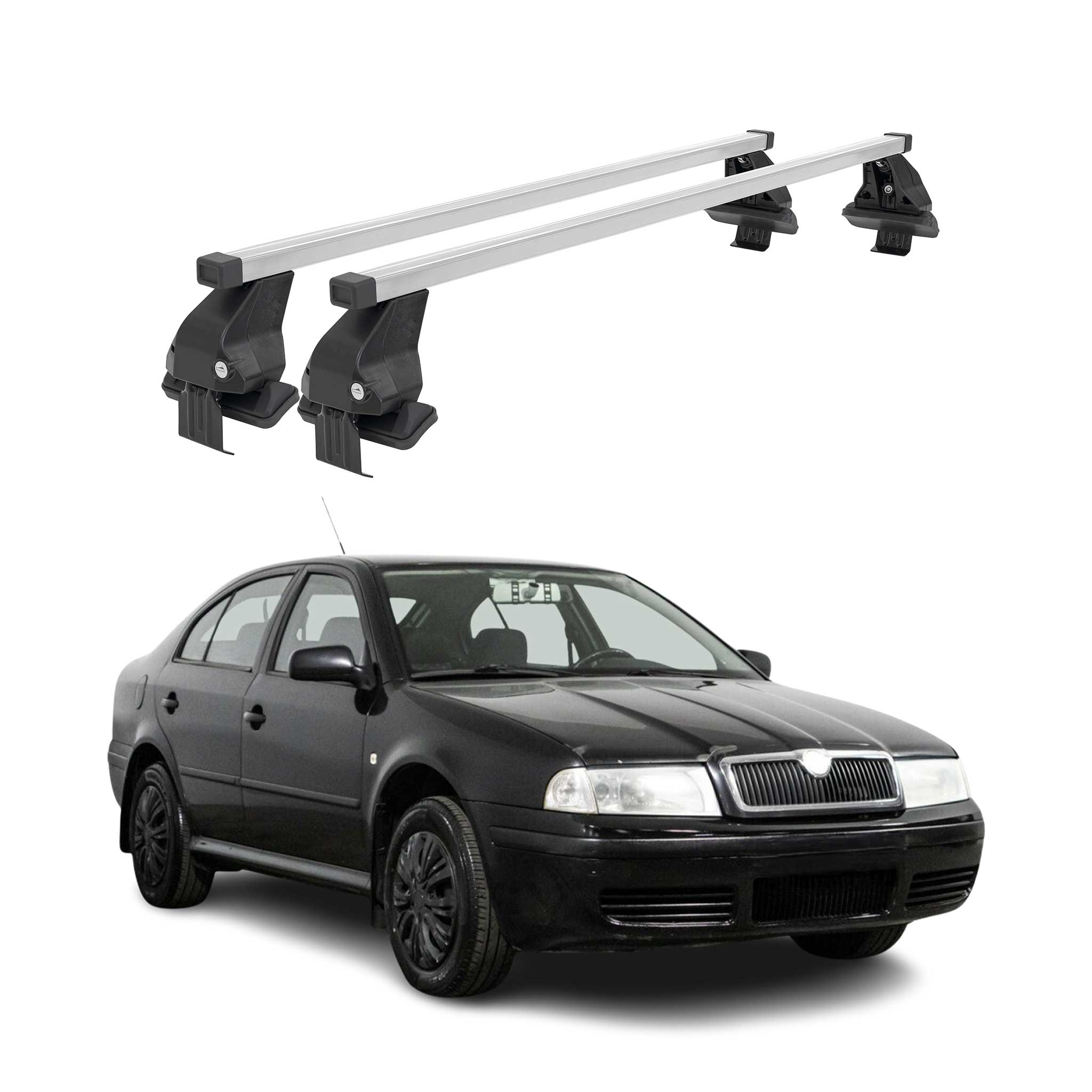 Barres de toit transversales pour Skoda Octavia II 2004-2008 Gris