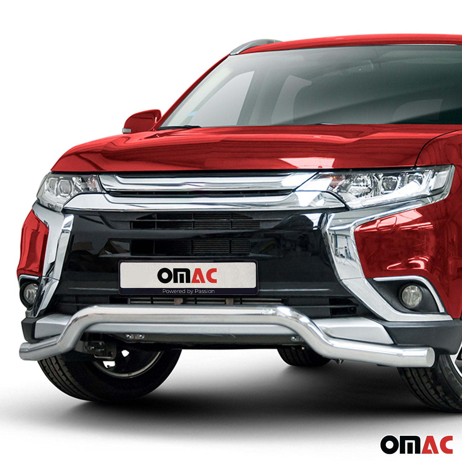 Pare-Buffle Avant Pour Mitsubishi Outlander III 2015-2018 Facelift inox Argent