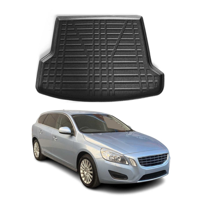 Tapis de Coffre pour Volvo V70 FL 2014-2018 Break en TPE Noir