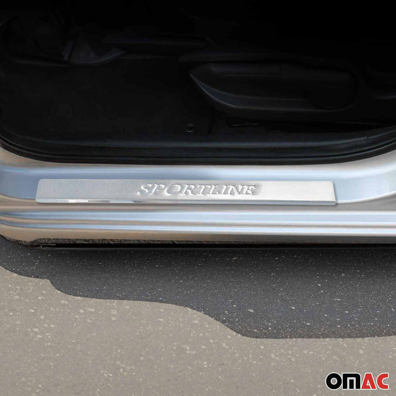 Seuils de porte pour VW Touareg Sport 2002-2010 en acier inox Chromé 4x