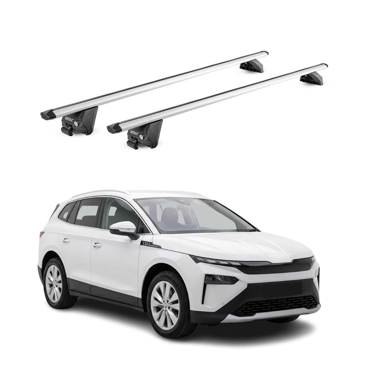 Barres de toit transversales pour Skoda Elroq 2024-2026 Aluminium Gris ABE