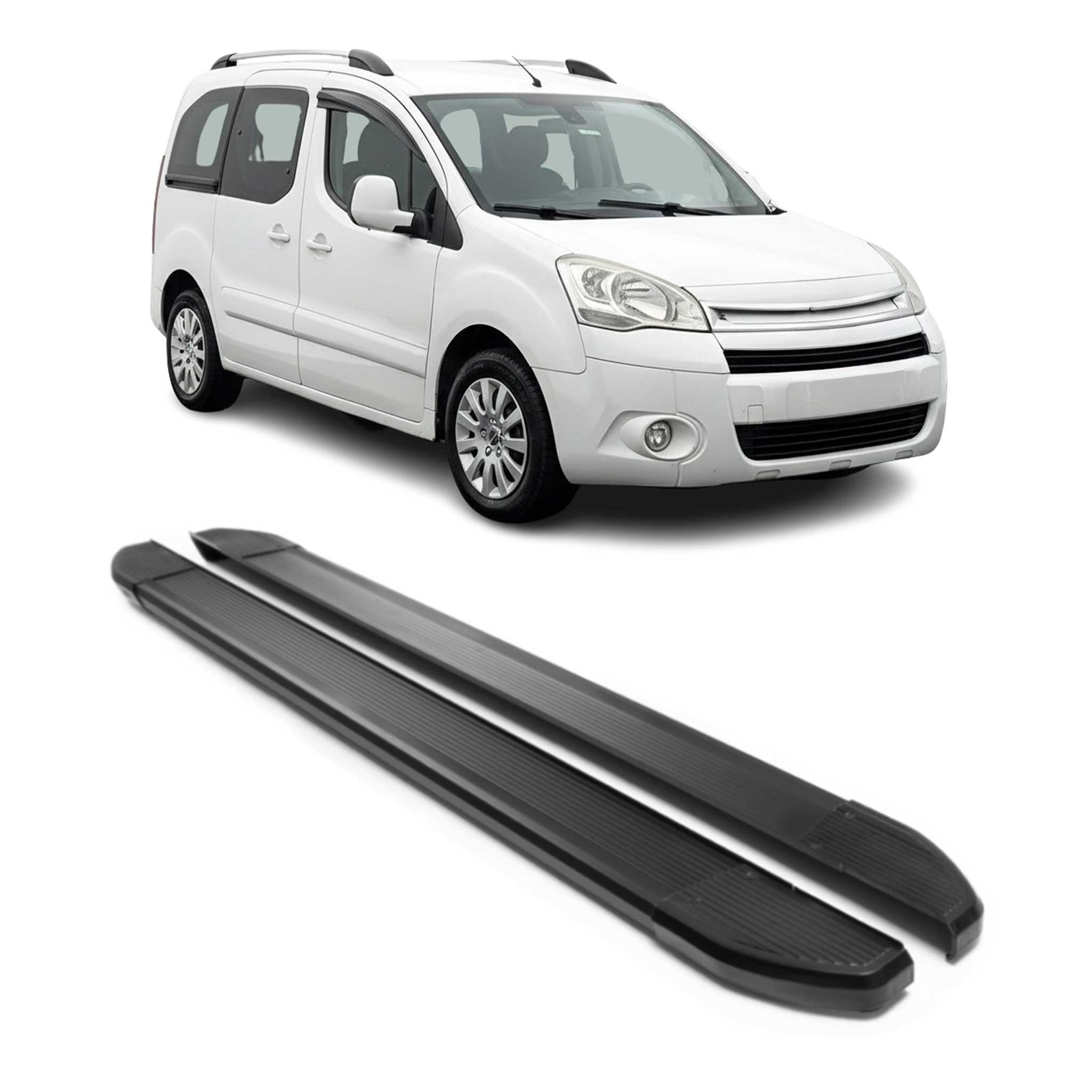 Marchepieds Latéraux pour Citroen Berlingo 2008-2018 L1 Noir Aluminium 2Pcs