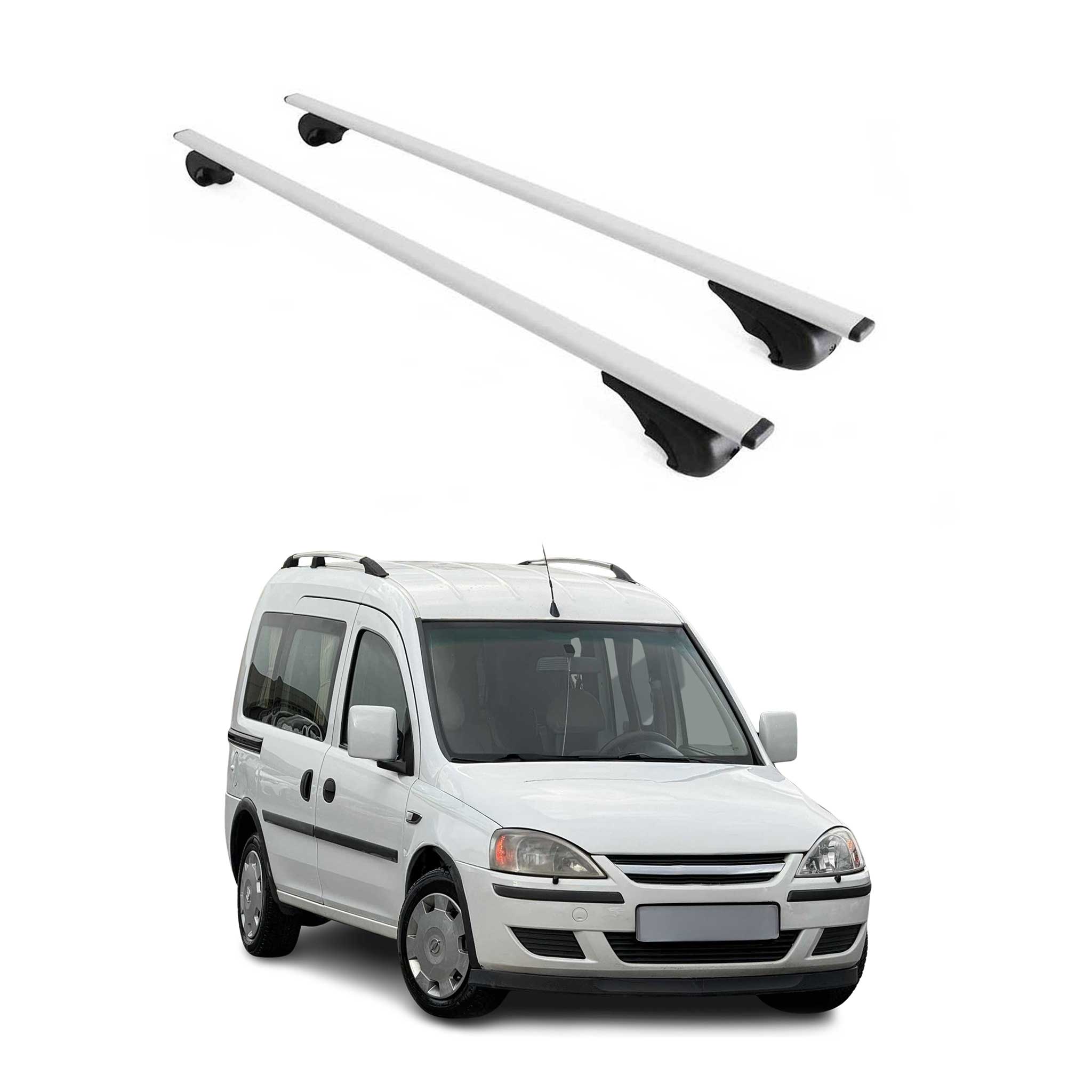 Barres de toit Transversales pour Opel Combo C 2001-2011 Fer Argent