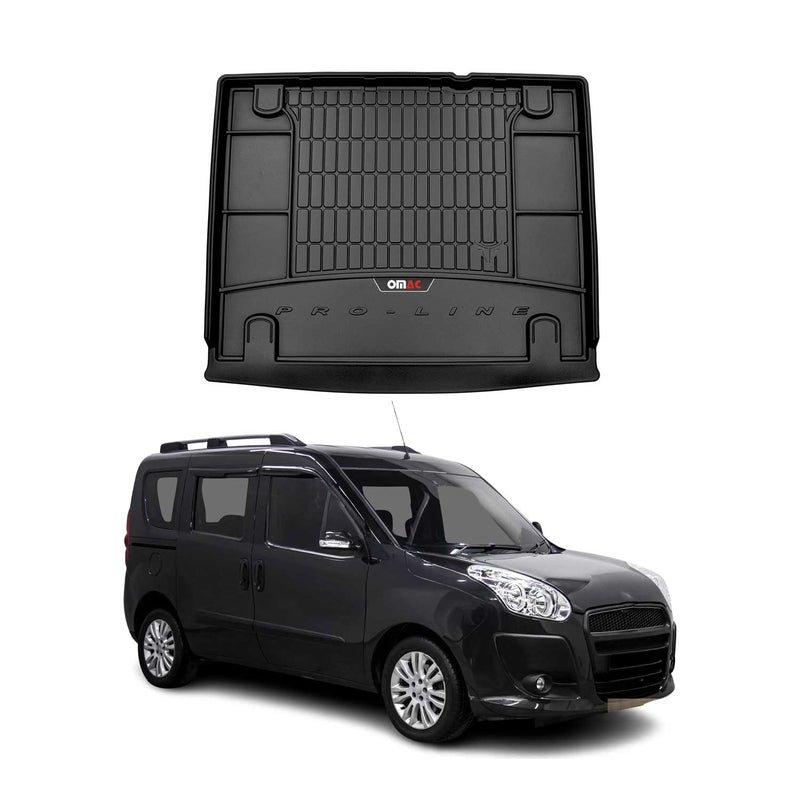 Tapis de Coffre pour Fiat Doblo 2010-2022 TPE Noir