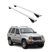 Barres de toit Transversales pour Jeep Cherokee 2001-2007 Fer Argent