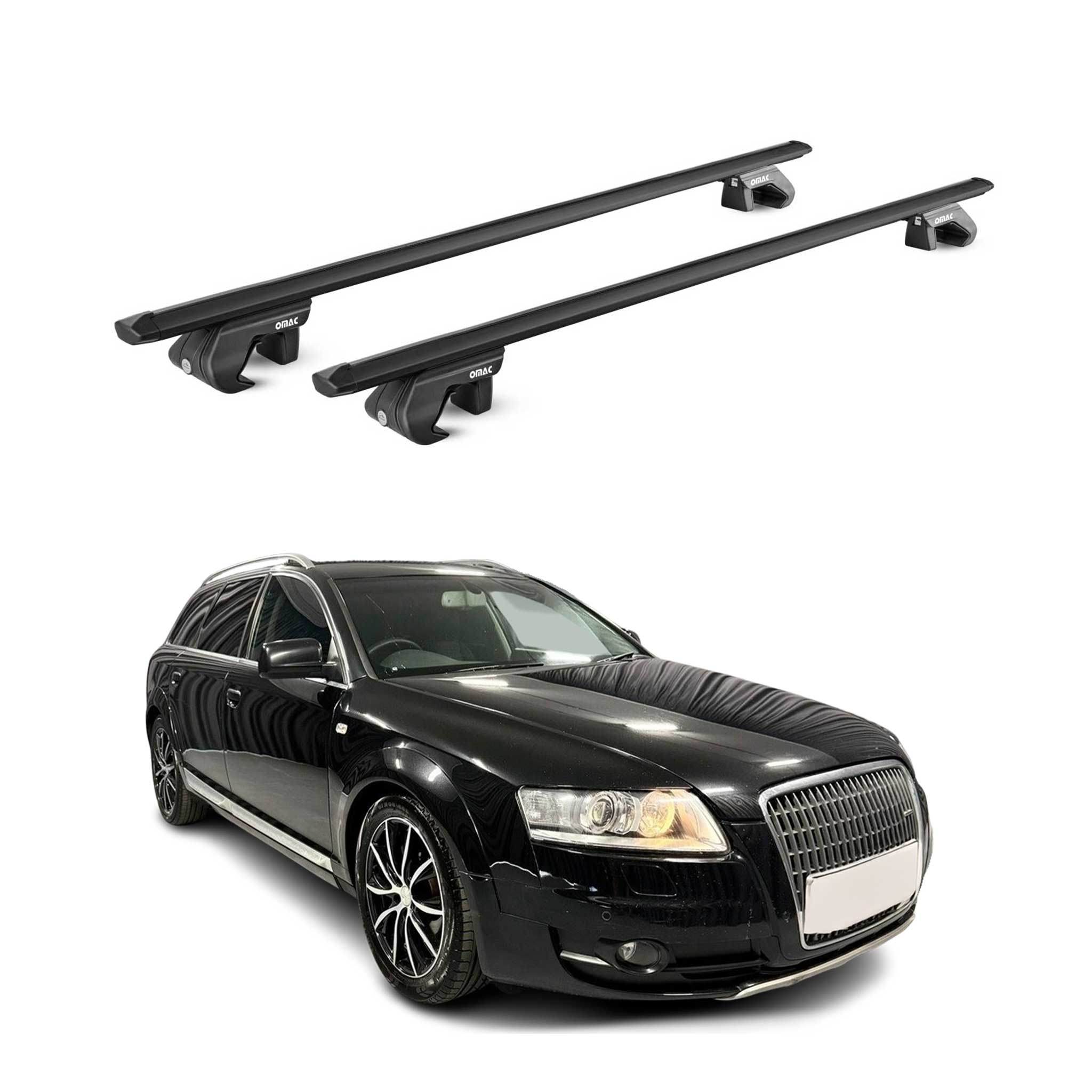 Barres de toit transversales ABE pour Audi A6 Allroad C6 C7 2006-2018 5P Noir 2x