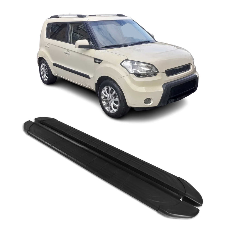 Marchepieds Latéraux pédale pour Kia Soul 2008-2014 2Pcs Aluminium Noir