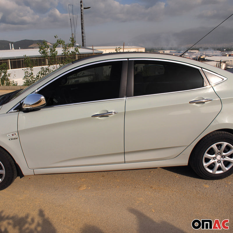 Cadre de lève-vitre pour Hyundai Accent Blue Solaris 2012-2020 Chromé Inox 14x