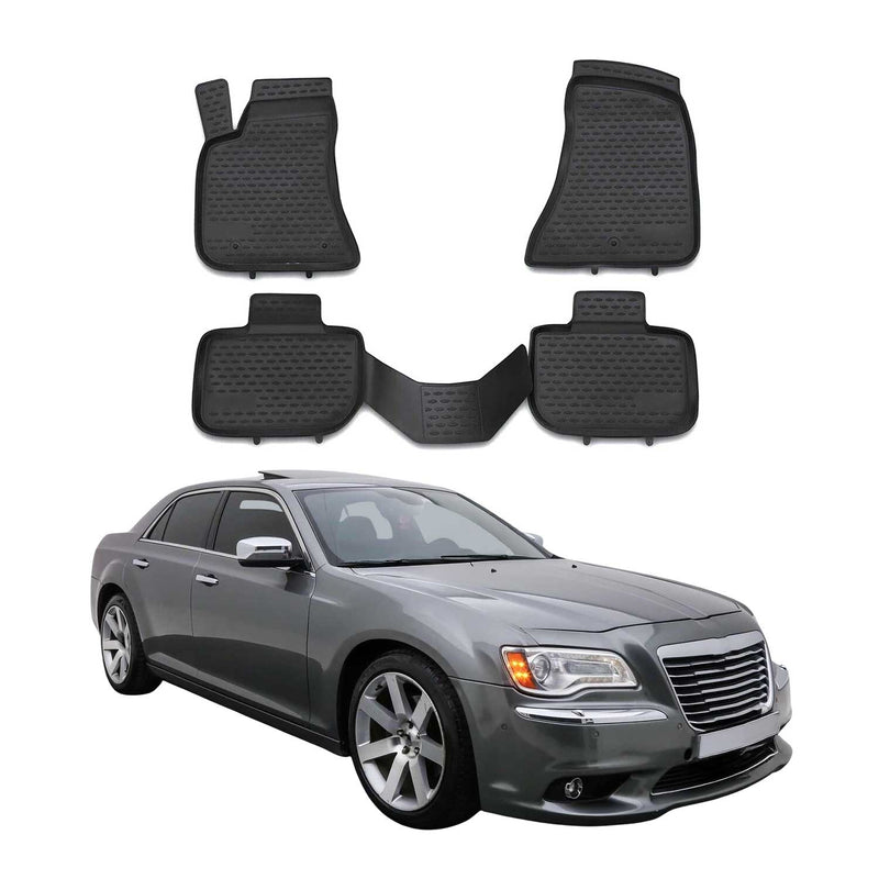 Tapis de sol pour Lancia Thema 2011-2014 en caoutchouc TPE 3D Noir 4Pcs