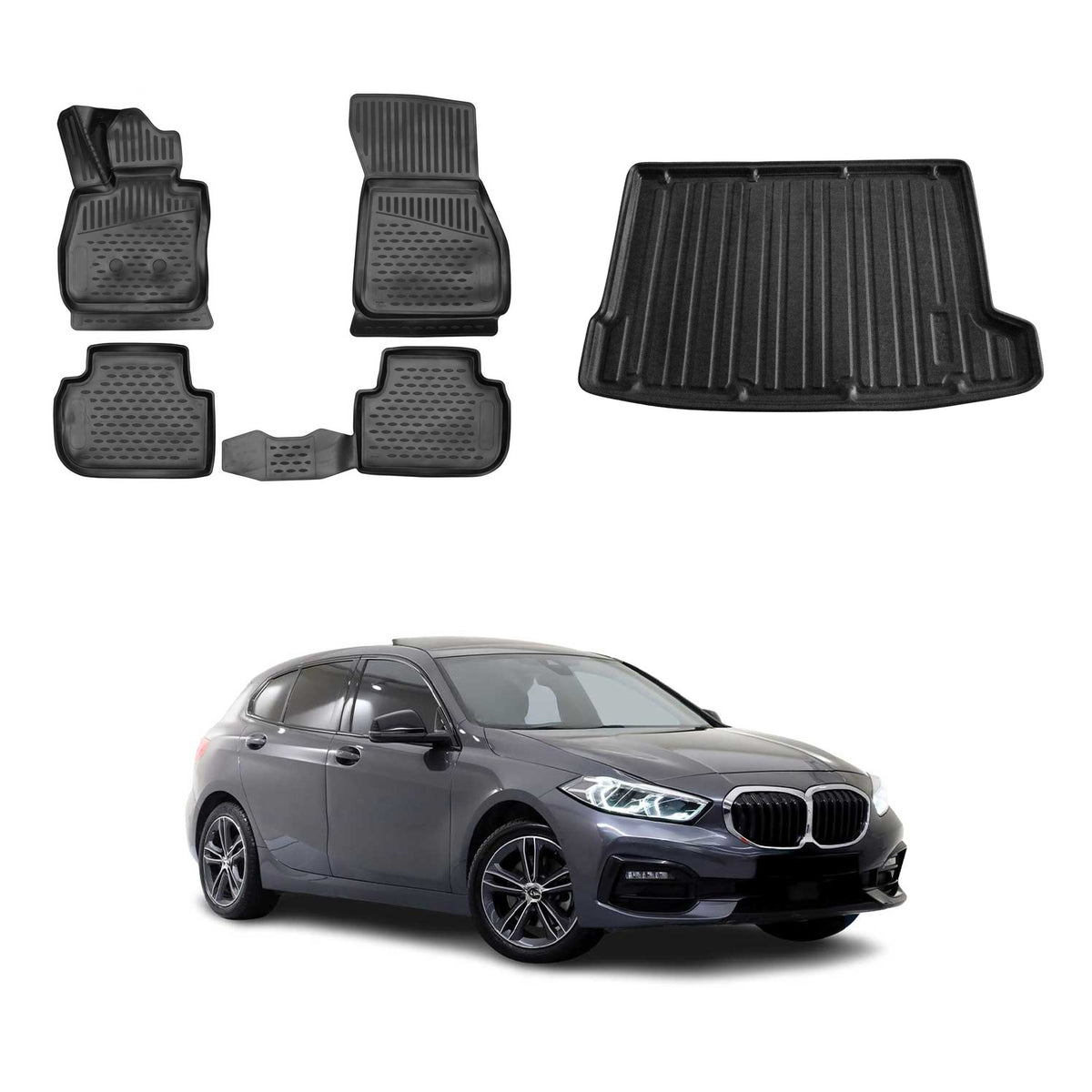 OMAC Kit Tapis de Sol et Coffre pour BMW Serie 1 F40 2019-2024