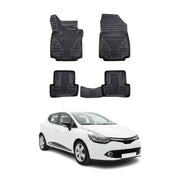 Tapis de sol pour Renault Clio 3 2005-2012 Noir 3D en TPE 4Pcs
