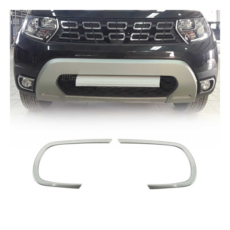Cadres phares antibrouillard pour Dacia Duster II 2018-2021 acier inox