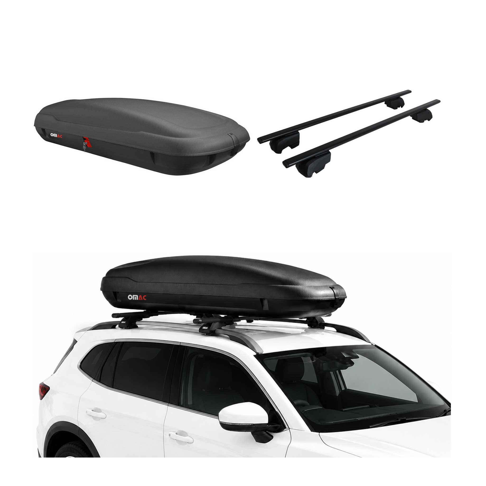 Coffre de Toit 400L + Barres de Toit pour Hyundai Tucson IV 2022-2026 Noir