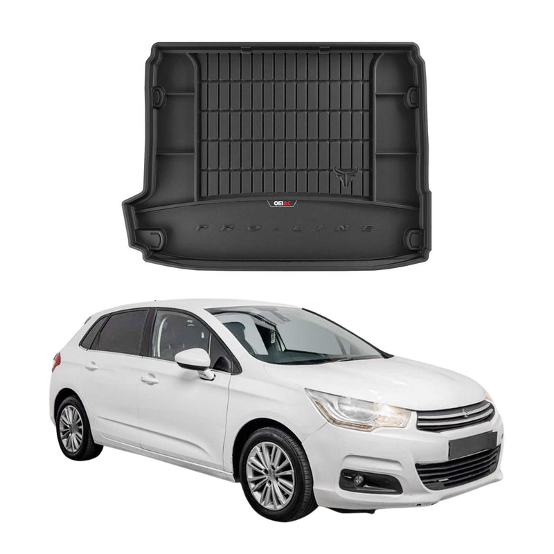 Tapis de Coffre pour Citroen C4 2010-2017 TPE Noir