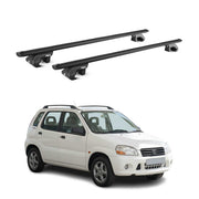 Barres de toit transversales pour Suzuki Ignis I 2000-2006 Aluminium Noir ABE
