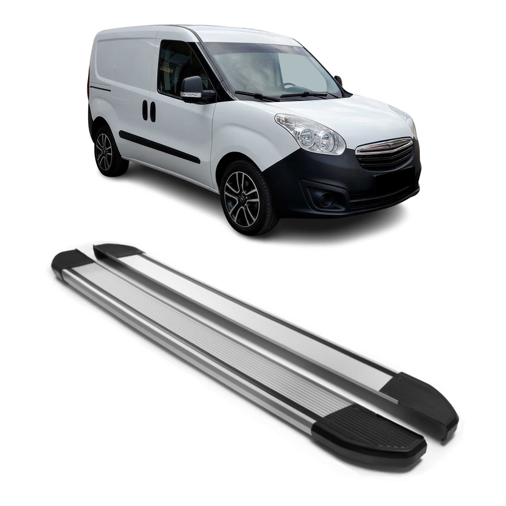 Marchepieds Latéraux pour Opel Combo 2012-2019 L1 Court  Aluminium Argent 2Pcs