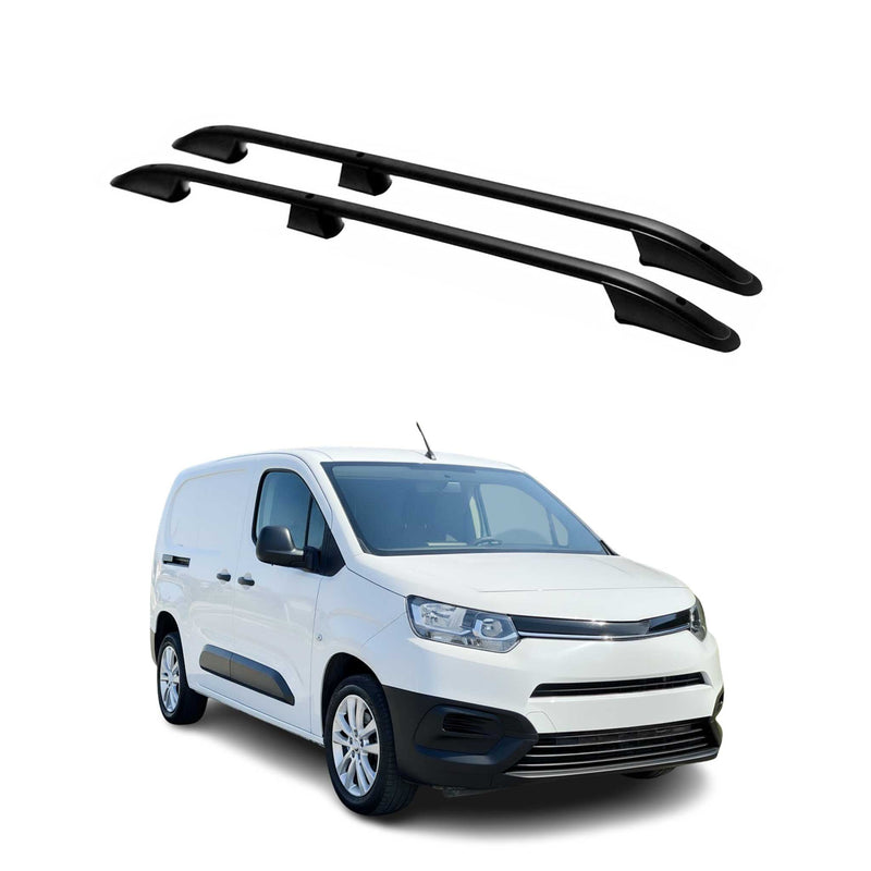 Barres de toit longitudinales pour Toyota Proace City 2019-2024 L2 Alu Noir 2x