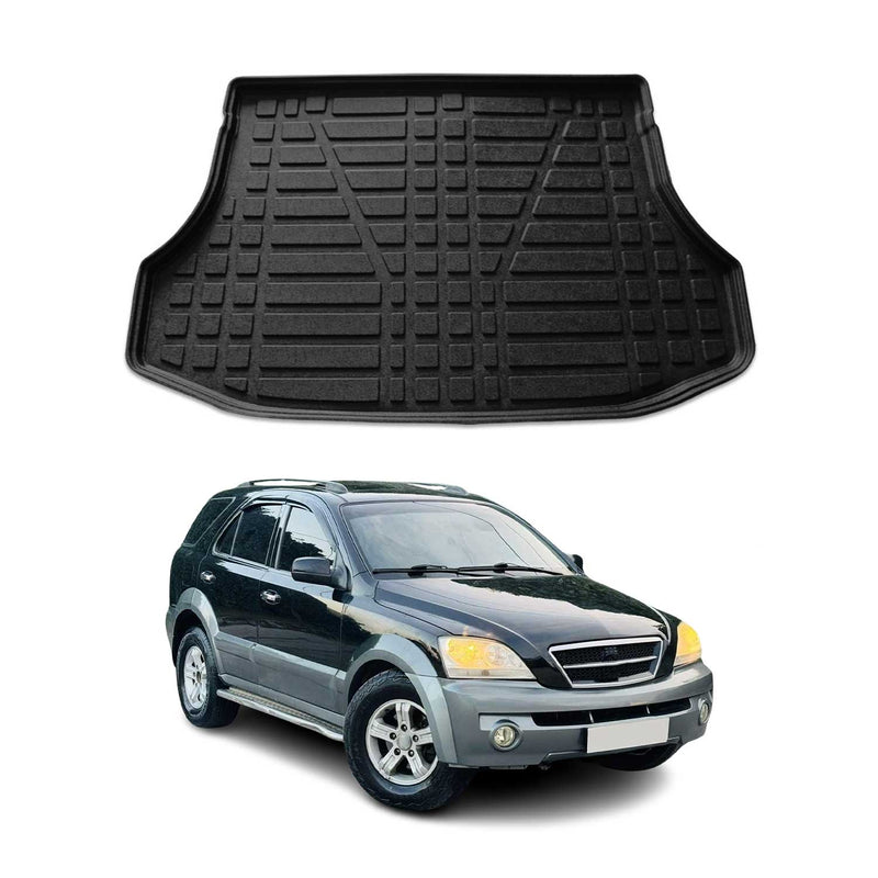 Tapis de Coffre pour Kia Sorento 2003-2009 en Noir TPE