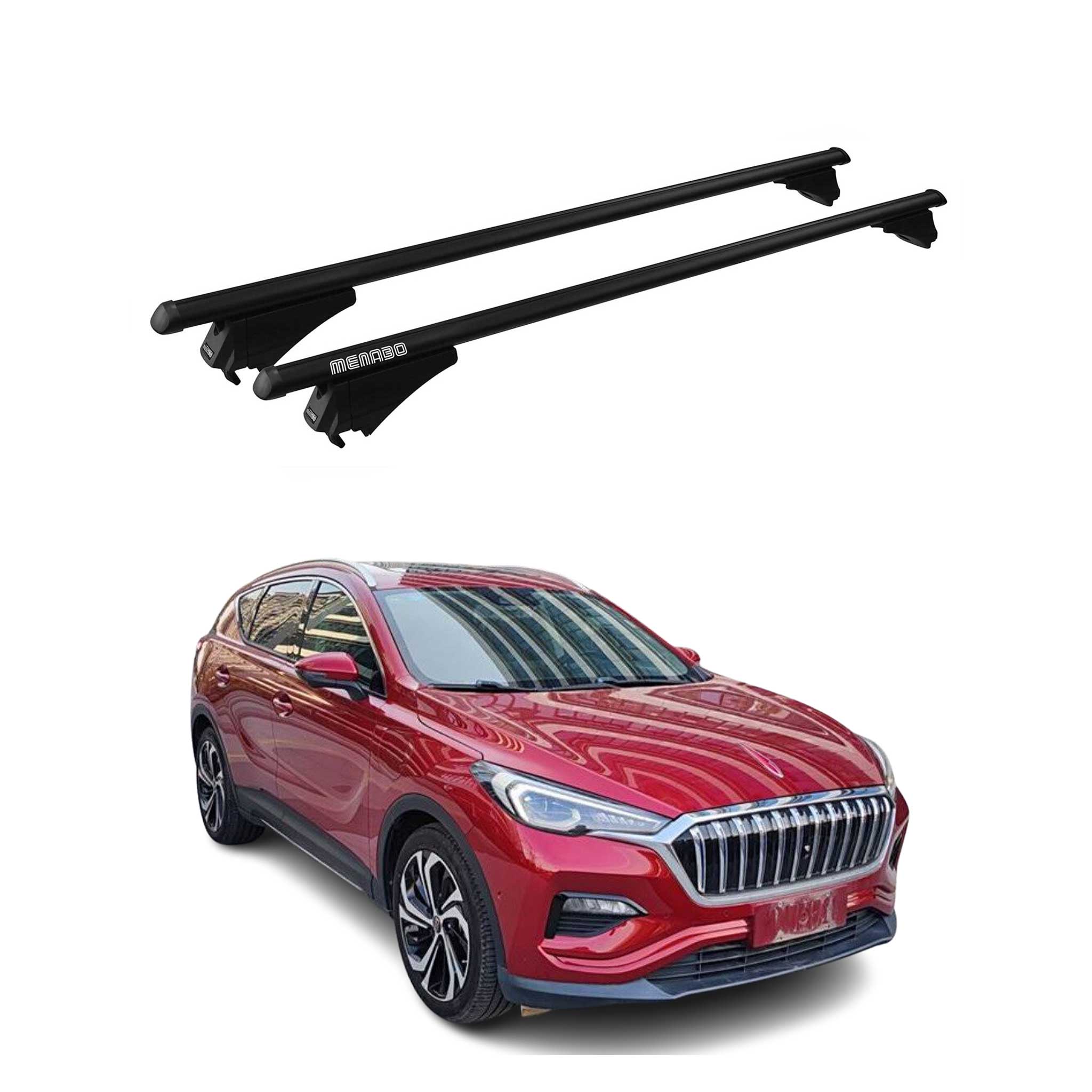 Tiger Barres de toit transversales pour Hongqi E-HS3 2020-2026 Noir
