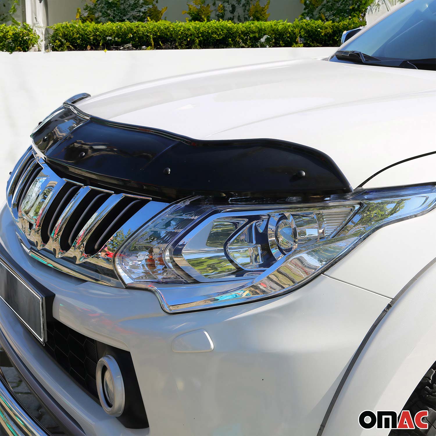 Deflecteurs d'air capot de voiture pour Mitsubishi L200 2015-2019 Acrylique Noir