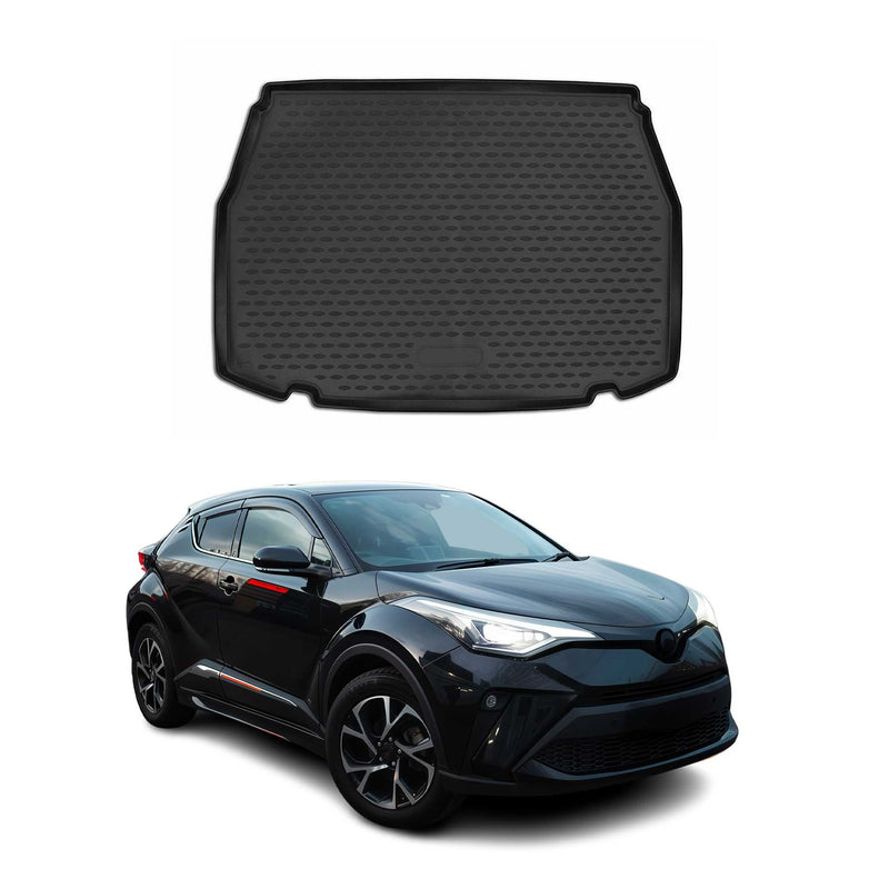 OMAC Tapis De Coffre pour Toyota C-HR 2016-2024 en caoutchouc Noir