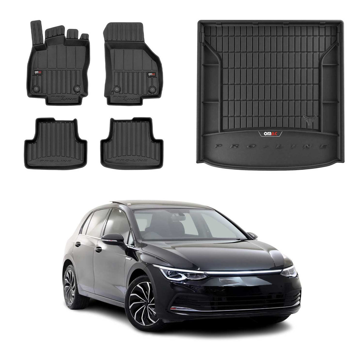 OMAC Kit Tapis de Sol et Coffre pour VW Golf mk8 Break 2019-2026 supérieure