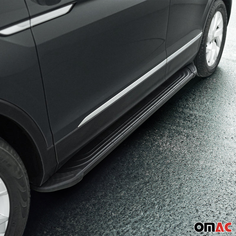 Marchepieds Latéraux Pédale pour Skoda Kamiq 2020-2025 Aluminium Noir 2 pièces